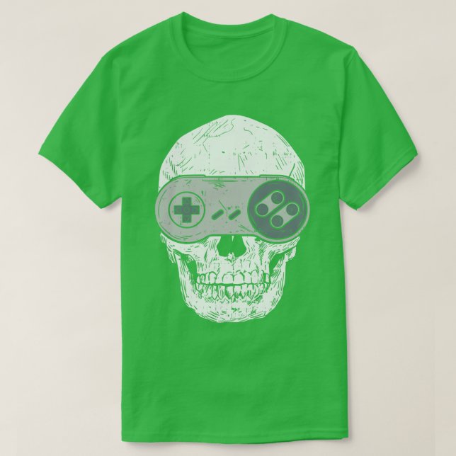 Gaming Skullhead Dead Game Skull T-Shirt (Design Front)