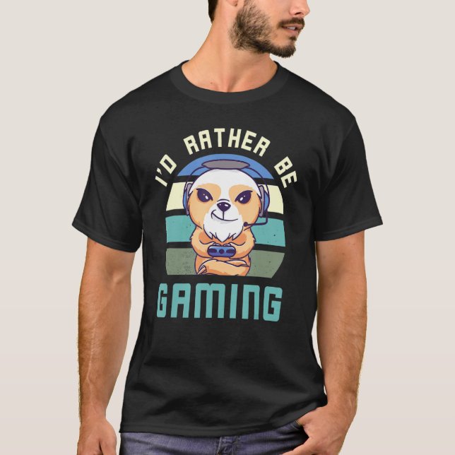 Gaming Sloth Retro Computer Console Gamer Video Ga T-Shirt (Front)
