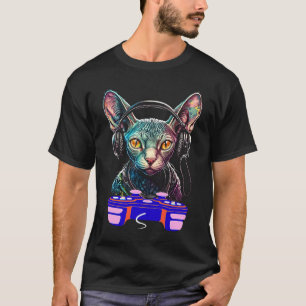 Gaming Sphynx Cat Player Animal Video Gamer  Men K T-Shirt