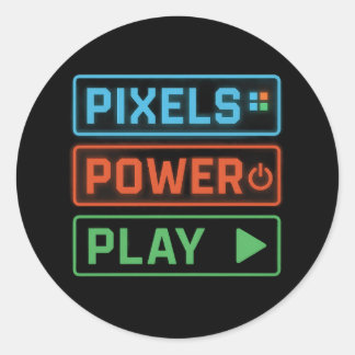 Gaming Stickers – Pixels Power Play Gamer Decals