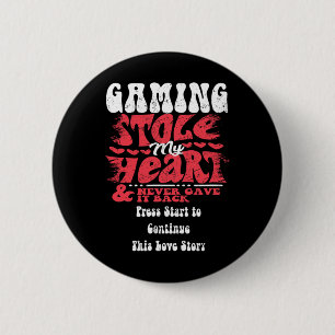 Gaming Stole My Heart ~ Funny Valentines Day  6 Cm Round Badge