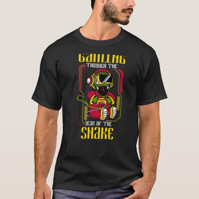 Gaming Through Chinese New Year Snake 2025 Gamer B T-Shirt (Front)