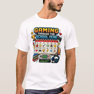 Gaming Through the School Year Retro Pixel Gamer T-Shirt