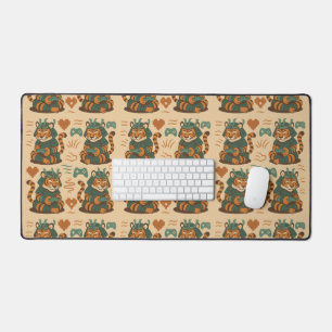 Gaming Tiger Warrior Repeating Desk Mat