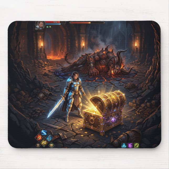 GAMING: Treasure Chest From Boss Fight Mouse Mat (Front)