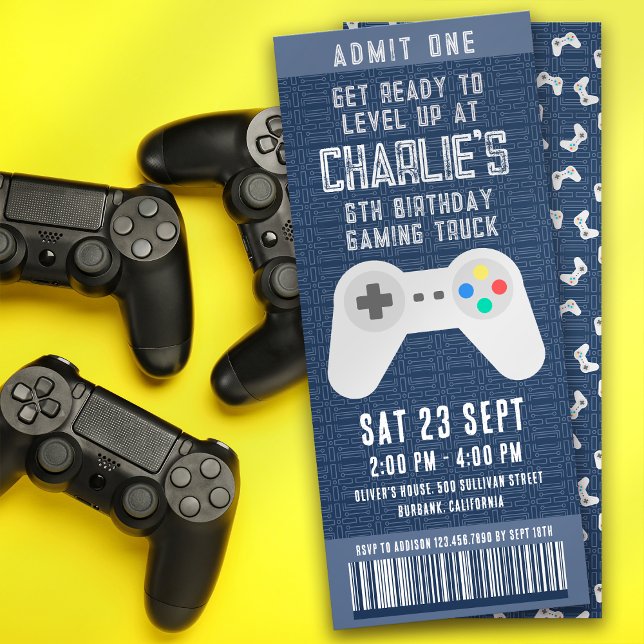 Gaming Truck Ticket Birthday Party Invitation (Creator Uploaded)