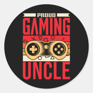 Gaming Uncle Gamer Video Games Game Gamers Gaming  Classic Round Sticker
