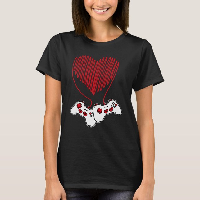 Gaming Valentine Video Games  Gamers Valentine's D T-Shirt (Front)