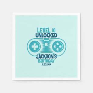Gaming Video Game Theme Gamer Boy Birthday Party Napkin