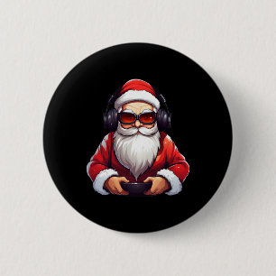 Gaming Video Gamer Game Controller Christmas Pajam 6 Cm Round Badge