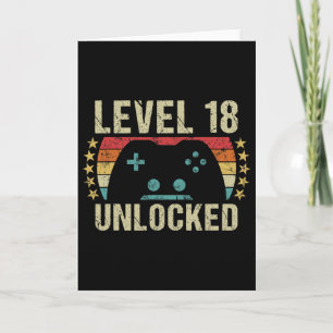 Gaming Vintage 18th Birthday Gift 18 Year Old Boy Card