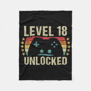 Gaming Vintage 18th Birthday Gift 18 Year Old Boy Fleece Blanket