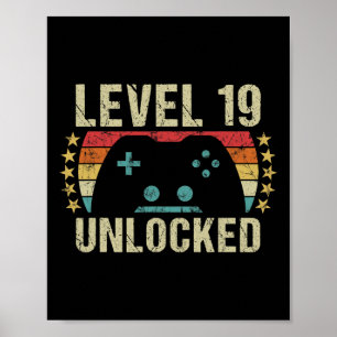 Gaming Vintage 19th Birthday Gift 19 Year Old Boy Poster