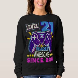 Gaming Vintage 21st Birthday 21 Year Old Boy Girl Sweatshirt