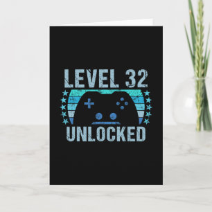 Gaming Vintage 32nd Birthday Gift 32 Year Old Boy  Card