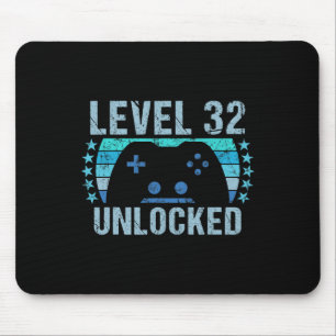 Gaming Vintage 32nd Birthday Gift 32 Year Old Boy Mouse Mat