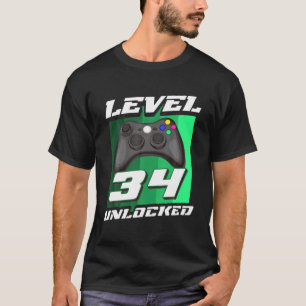 Gaming Vintage 34Th Birthday Gift 34 Year Old Boy T-Shirt