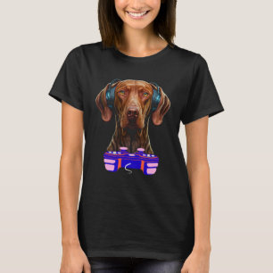 Gaming Vizsla Dog Player Animal Video Gamer  Men K T-Shirt