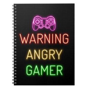 Gaming Warning Angry Gamer Notebook