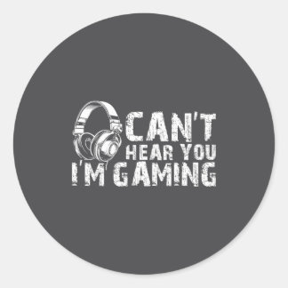 Gaming Zone Focus Gamer Tee Funny Quote  Classic Round Sticker