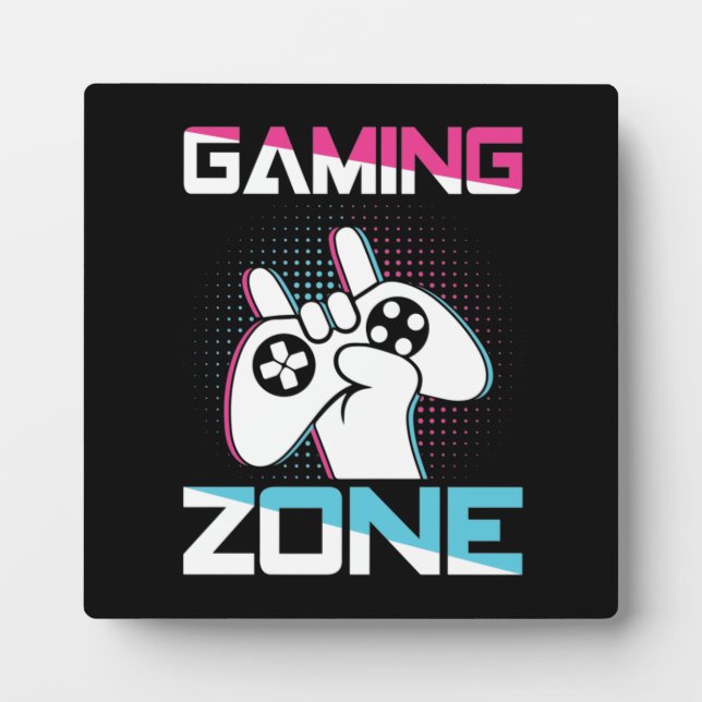 Gaming Zone, Mancave - Funny Video Gamer, Gaming Plaque (Front)