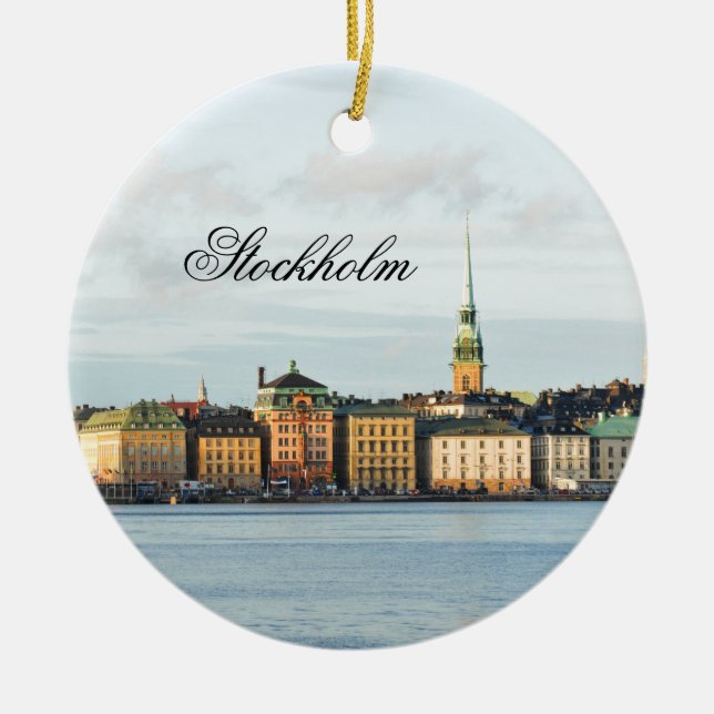 Gamla Stan in Stockholm, Sweden Ceramic Tree Decoration (Front)