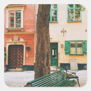 Gamla Stan, Old town of Stockholm Square Sticker