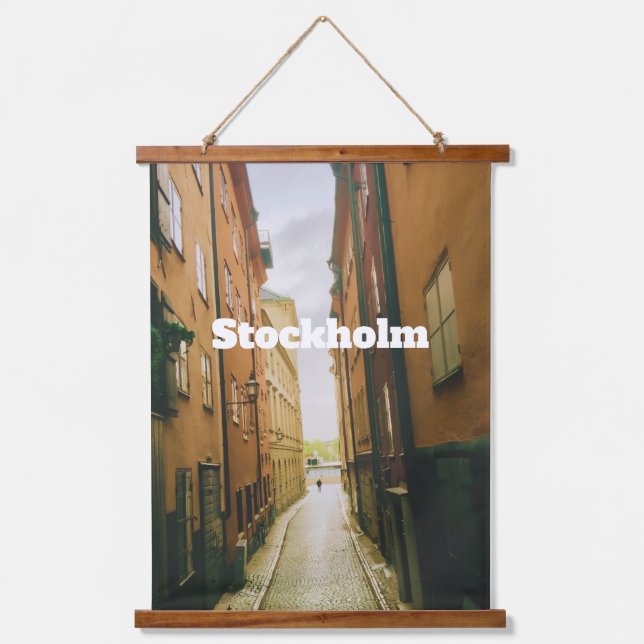 Gamla Stan, Stockholm Souvenir, Retro European  Hanging Tapestry (Front)