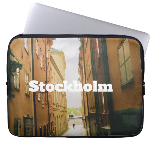 Gamla Stan, Stockholm Souvenir, Retro European  Laptop Sleeve (Front)