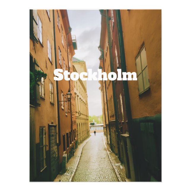 Gamla Stan, Stockholm Souvenir, Retro European  Photo Print (Front)