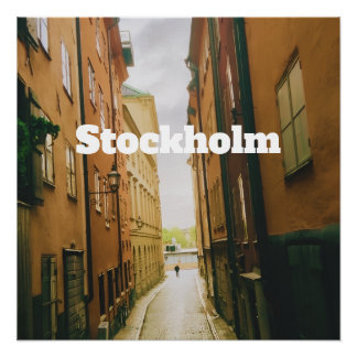 Gamla Stan, Stockholm Souvenir, Retro European  Poster