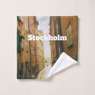 Gamla Stan, Stockholm Souvenir, Retro European  Wash Cloth