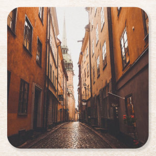 Gamla Stan, Stockholm, Sweden  Square Paper Coaster