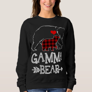 Gamma Bear Buffalo Plaid Christmas Family Pajama Sweatshirt