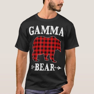 Gamma Bear Christmas Pajama Red Plaid Buffalo Fami T-Shirt