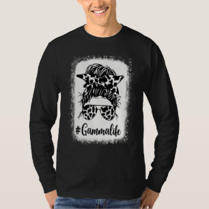 Gamma Life Cow Messy Bun Hair Bleached Mother's Da T-Shirt