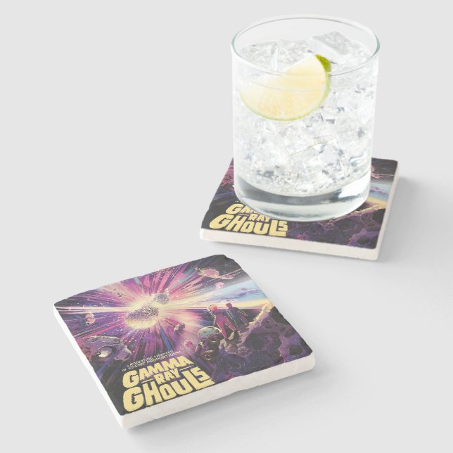 Gamma Ray Burst Pulsars Kilonova Cosmic Collision Stone Coaster (Side)
