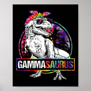Gammasaurus Dinosaur Gamma Saurus Family Matching  Poster