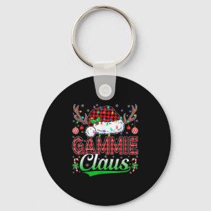 Gammie Claus Christmas Lights Matching Family Xmas Key Ring