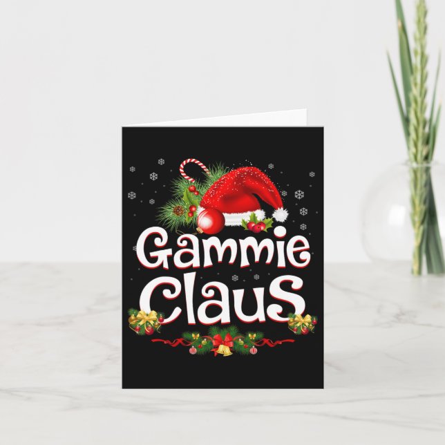 Gammie Claus Santa Christmas Pajama Family Matchin Card (Front)