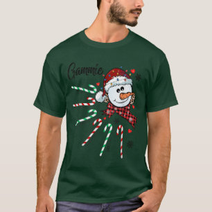 Gammie Snowman Candy Cane Christmas Xmas Funny T-Shirt