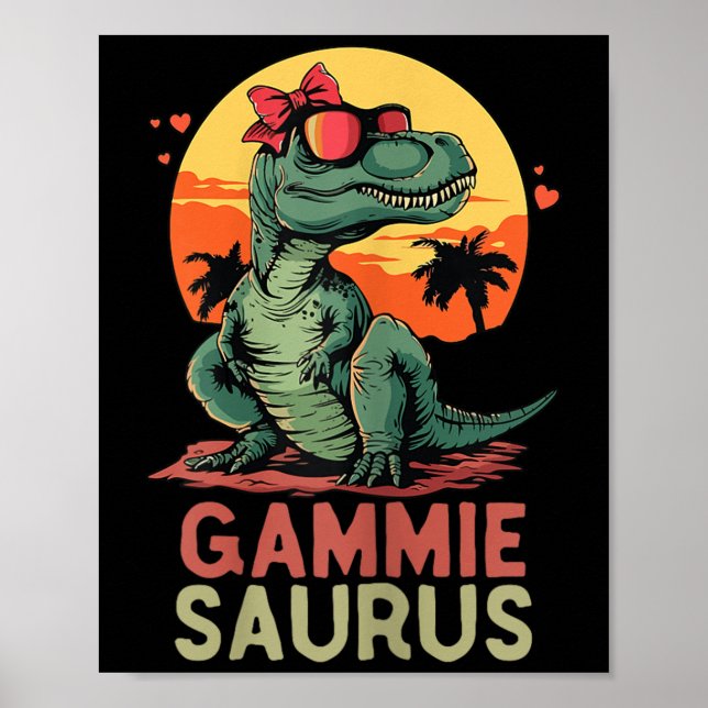Gammiesaurus Dino Dinosaur Gammie-saurus T-rex Fun Poster (Front)