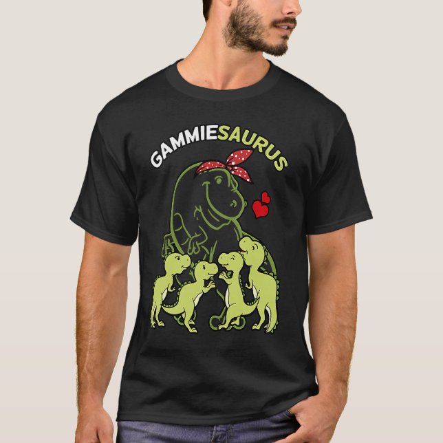 Gammiesaurus Gammie 4 Kids Dinosaur Mother's Day T-Shirt (Front)