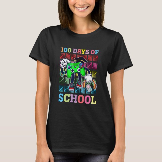 Gamming controller i survived 100 days of school g T-Shirt (Front)