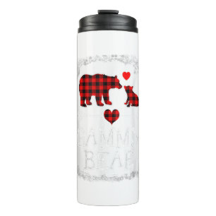 Gammy Bear Christmas Pajama Red Plaid Buffalo Fami Thermal Tumbler
