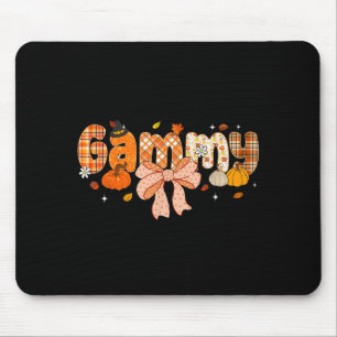 Gammy Pumpkin Fall Coquette Bow Thanksgiving Mouse Mat