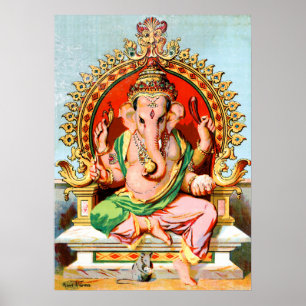 Ganapathi by Ravi Varma. Ganesha Poster