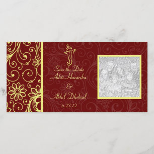 Ganapati Wedding Save the Date Photo Cards