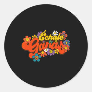 Ganas Feminist Latina Mexican Spanish Motivation Classic Round Sticker