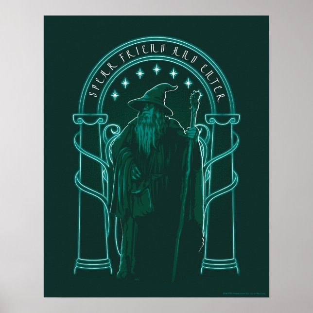 GANDALF™ "Speak Friend And Enter" Doors of Durin Poster (Front)